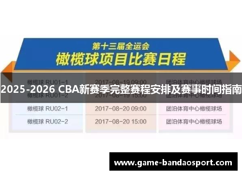 2025-2026 CBA新赛季完整赛程安排及赛事时间指南